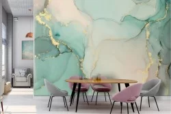 Carta da Parati marmo turchese luxury