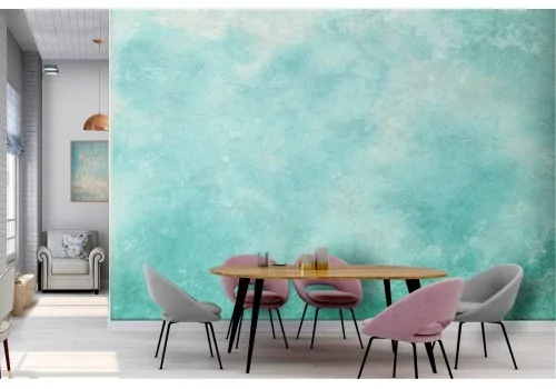 Turquoise colored cement surface wallpaper