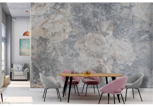 Carta da Parati rose bianche design vintage 2