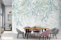 Wallpaper with nature leaves vintage design