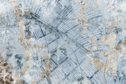 Carta da Parati superficie cemento decori foglie natura