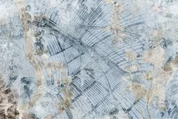 Carta da Parati superficie cemento decori foglie natura