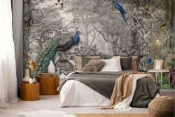 Carta da Parati animali Foreste e Alberi Tropicale