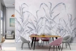 Vintage nature stylized leaves wallpaper