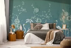 Carta da Parati animali Foglie Tropicale