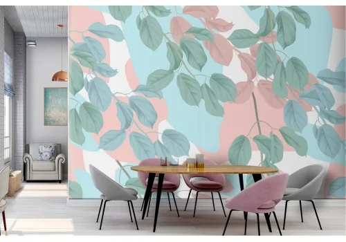 Wallpaper nature leaves modern abstract design 2