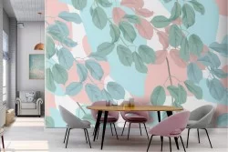 Wallpaper nature leaves modern abstract design