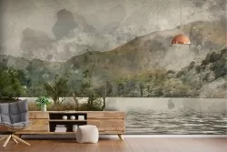 Vintage Wallpaper Rivers Waterfalls Lakes Mountain