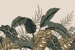 Carta da Parati foglie tropicali natura