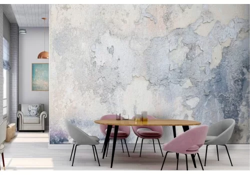 Carta da Parati superficie cemento bianco azzurro