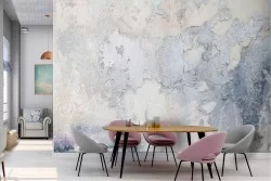 Carta da Parati superficie cemento bianco azzurro