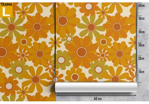 Wallpaper stylized flowers orange nature 2