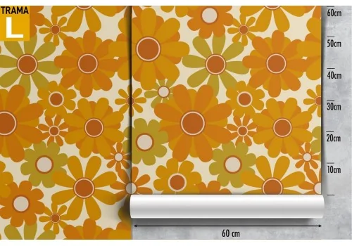 Wallpaper stylized flowers orange nature 2