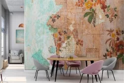 Vintage flower wall decoration wallpaper