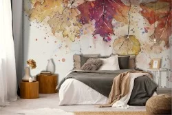 Modern Nature Leaves Wallpaper