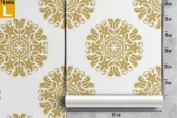 Vintage geometric gold wallpaper decoration.