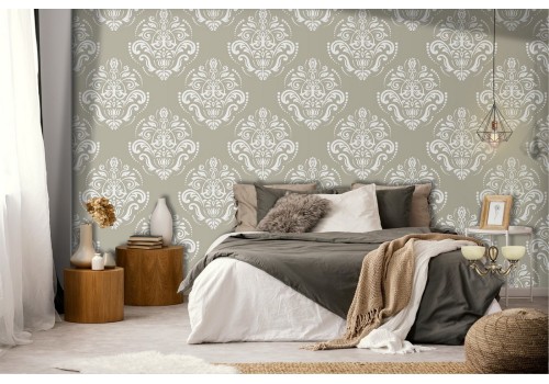 Vintage damask pattern wallpaper decoration.