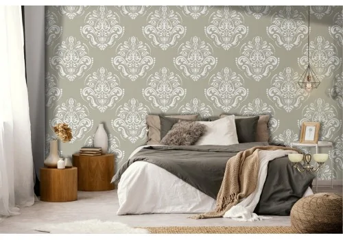 Wallpaper vintage damask pattern decoration.