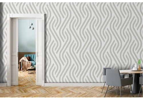 Geometric grey striped wallpaper decoration.