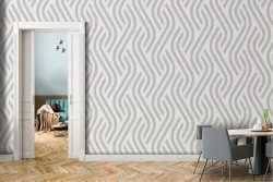 Geometric decoration wallpaper gray stripes.