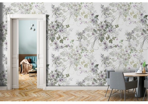 Carta da Parati foglie natura vintage design pattern.