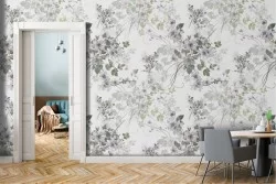 Carta da Parati foglie natura vintage design pattern.