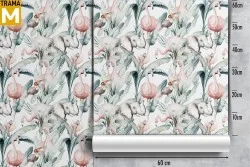 Tropical Nature Leaves Vintage Wallpaper
