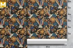 Carta da Parati animali Fiori Natura Vintage