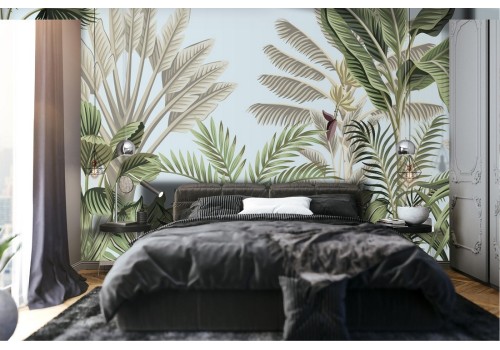 Tropical forest wallpaper nature illustration