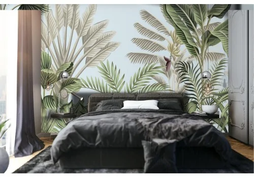 Tropical forest wallpaper nature illustration