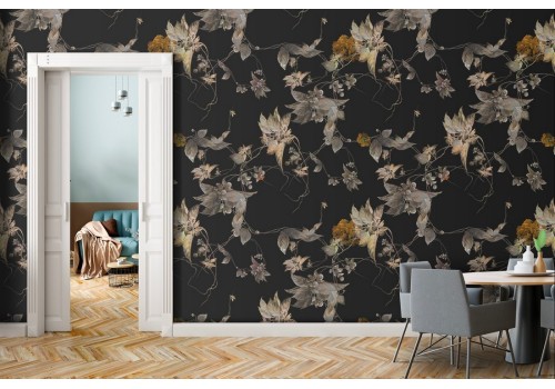 Vintage autumn leaves nature wallpaper pattern.