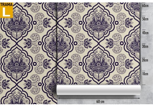 Vintage damask wallpaper with flowers and geometries. 2
