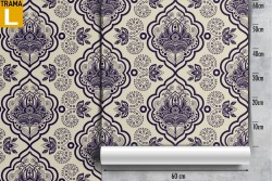 Vintage damask wallpaper with flowers and geometries.