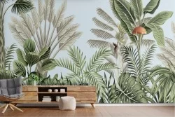 Vintage Tropical Trees Wallpaper