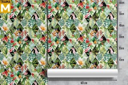 Geometric Modern Nature Leaves Wallpaper