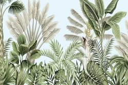 Wallpaper Design and Styles Flora and Fauna Vintage Tropical Trees