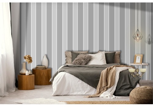 Grey striped wallpaper vintage decoration.