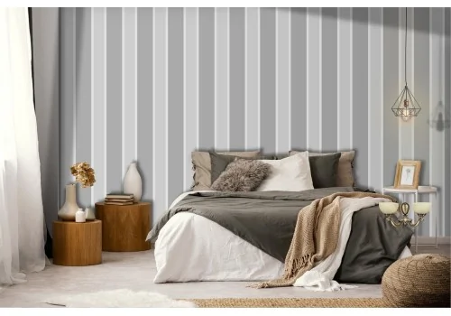 Grey striped wallpaper vintage decoration.