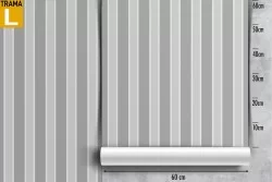 Carta da Parati righe grigio decorazione vintage.