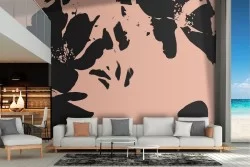 Abstract modern nature flowers wallpaper