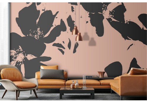 Carta da Parati natura fiori astratti moderno 2
