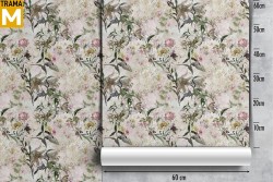 Carta da Parati Foglie Fiori Natura Vintage