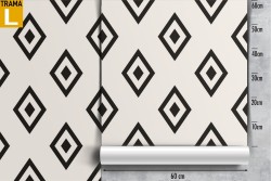 Carta da Parati rombi decorazione geometrica vintage.