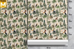 Tropical Nature Flowers Leaves Wallpaper