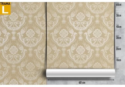 Carta da Parati damasco vintage pattern oro. 2