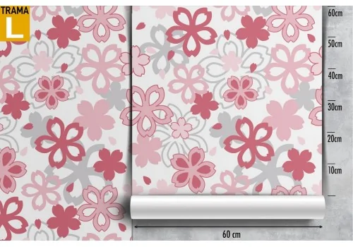 Modern design wallpaper with stylized pink flowers. 2