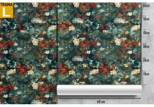 Red and white roses vintage nature wallpaper. 2