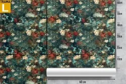 Red and white roses vintage nature wallpaper.