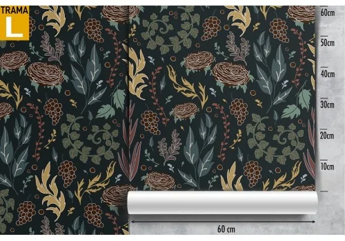 Vintage autumn pattern stylized leaves wallpaper. 2