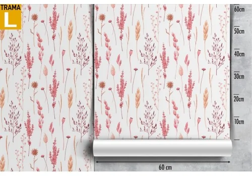 Wallpaper with stylized leaves, vintage nature pattern in pink. 2